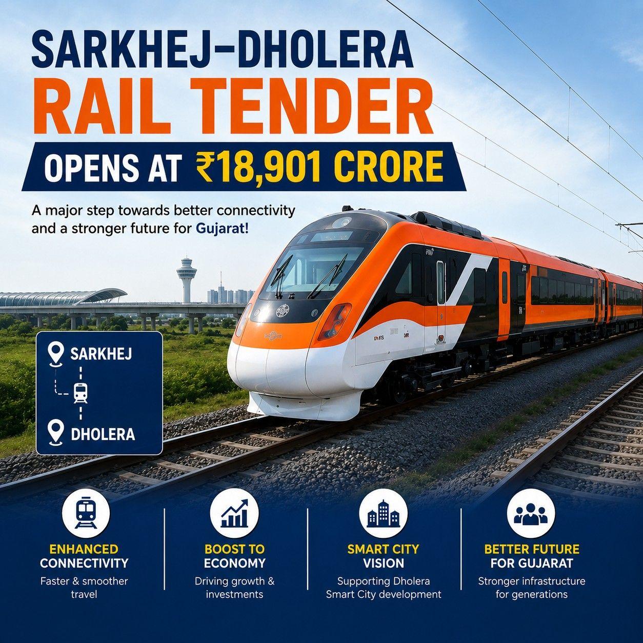 Sarkhej–Dholera rail tender opens at ₹18,901 crore